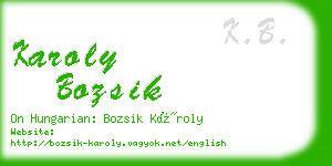karoly bozsik business card